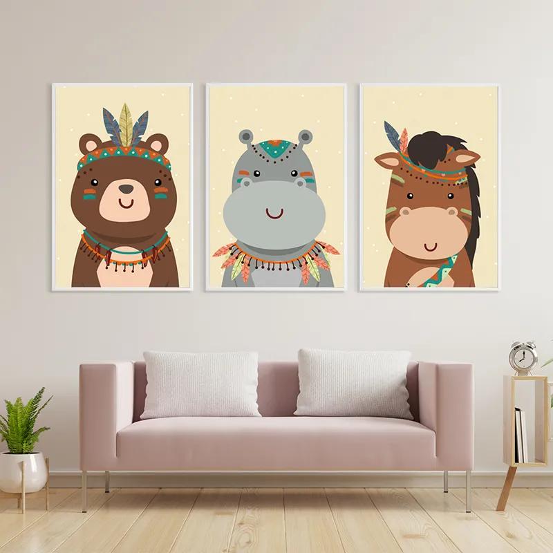 többrészes vászonkép Indiannimals Set mockup 3