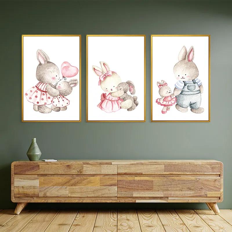 többrészes vászonkép Bunny Family mockup 2
