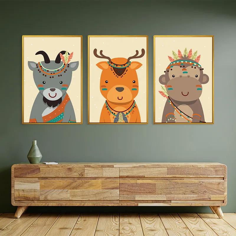 többrészes vászonkép Indiannimals mockup 2