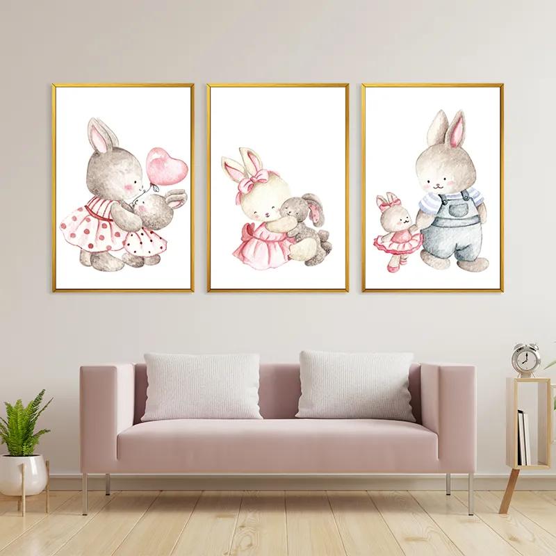 többrészes vászonkép Bunny Family mockup 3