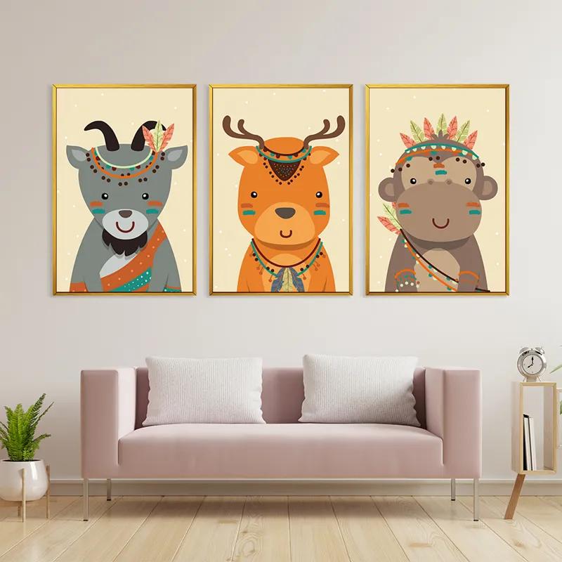 többrészes vászonkép Indiannimals mockup 3