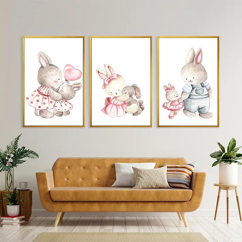 többrészes vászonkép Bunny Family mockup 4