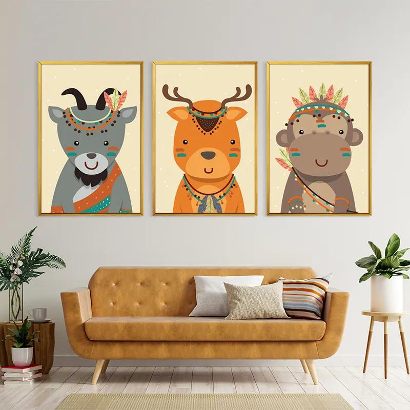 többrészes vászonkép Indiannimals mockup 4