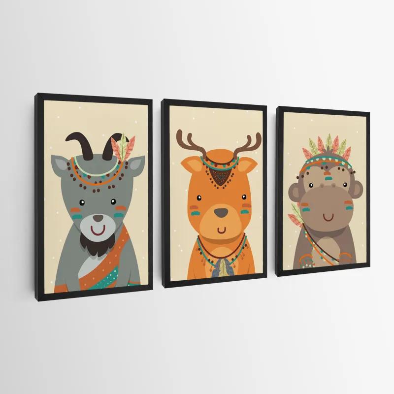 többrészes vászonkép Indiannimals mockup 0