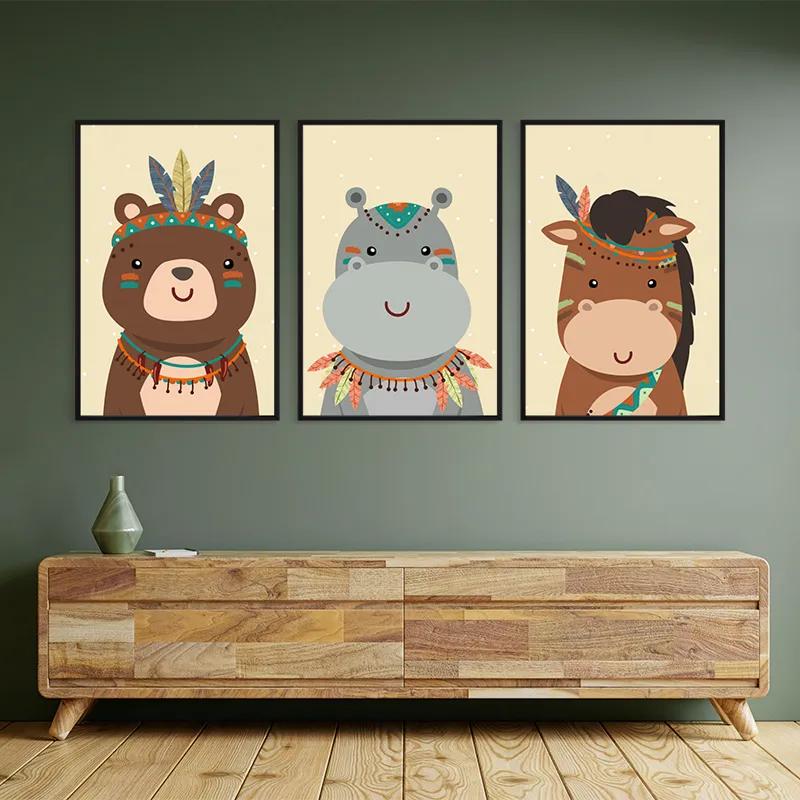 többrészes vászonkép Indiannimals Set mockup 2