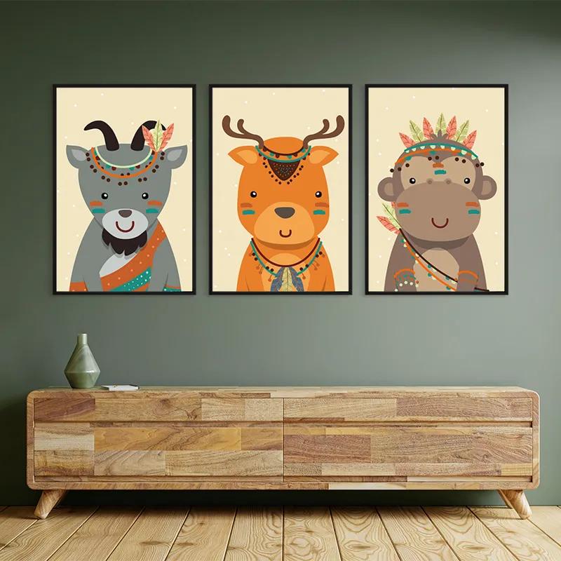 többrészes vászonkép Indiannimals mockup 2