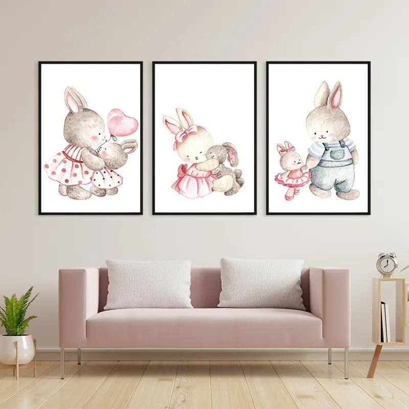 többrészes vászonkép Bunny Family mockup 3