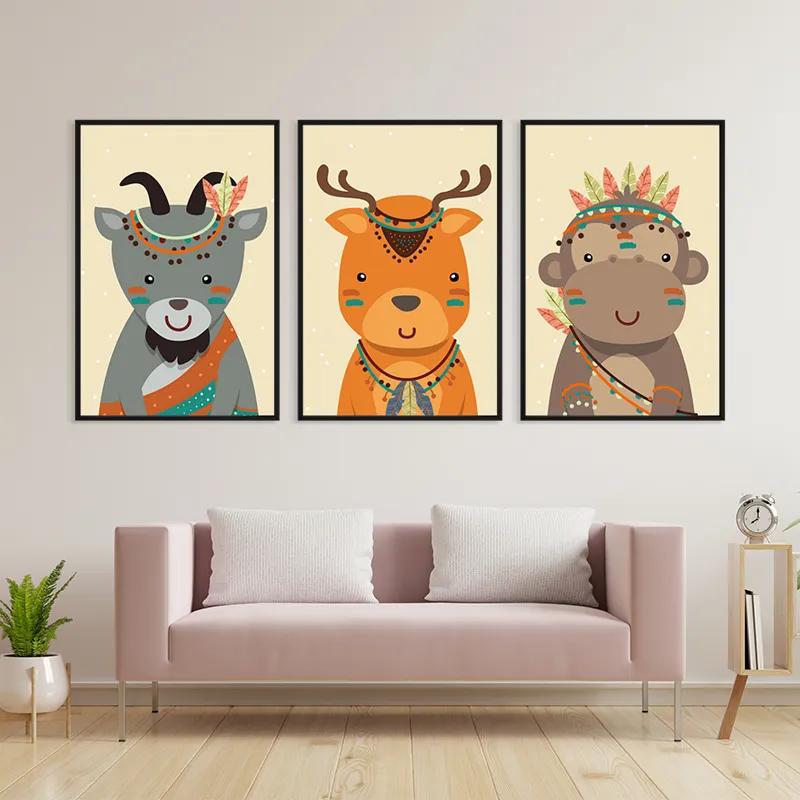 többrészes vászonkép Indiannimals mockup 3