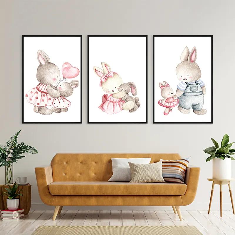 többrészes vászonkép Bunny Family mockup 4