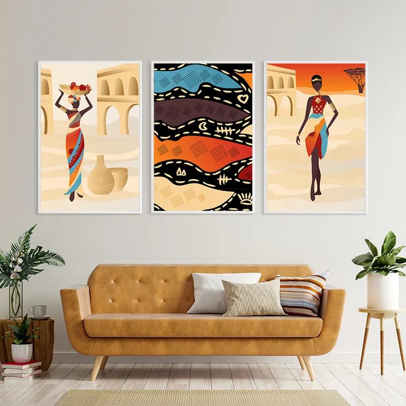 többrészes vászonkép African Woman Set mockup 4