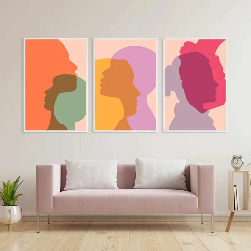 többrészes vászonkép Abstract Shilouette mockup 3