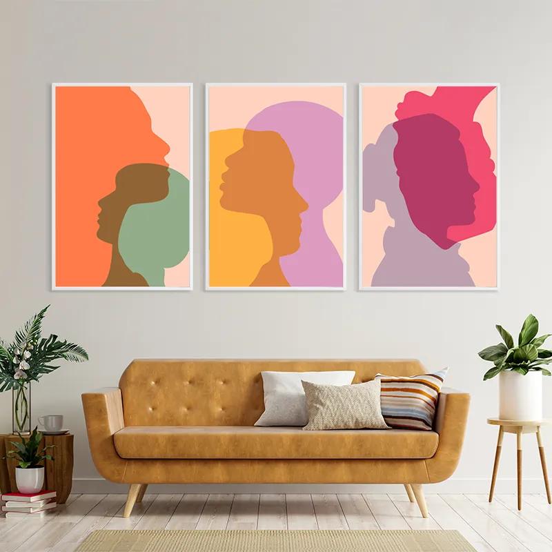 többrészes vászonkép Abstract Shilouette mockup 4