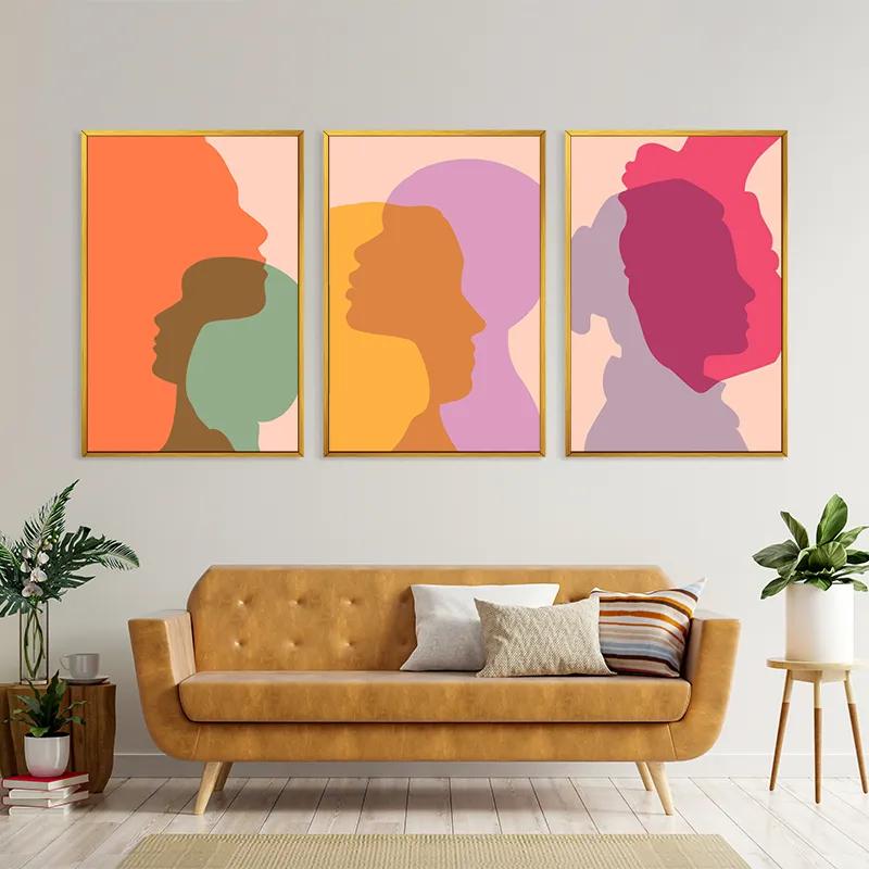 többrészes vászonkép Abstract Shilouette mockup 4