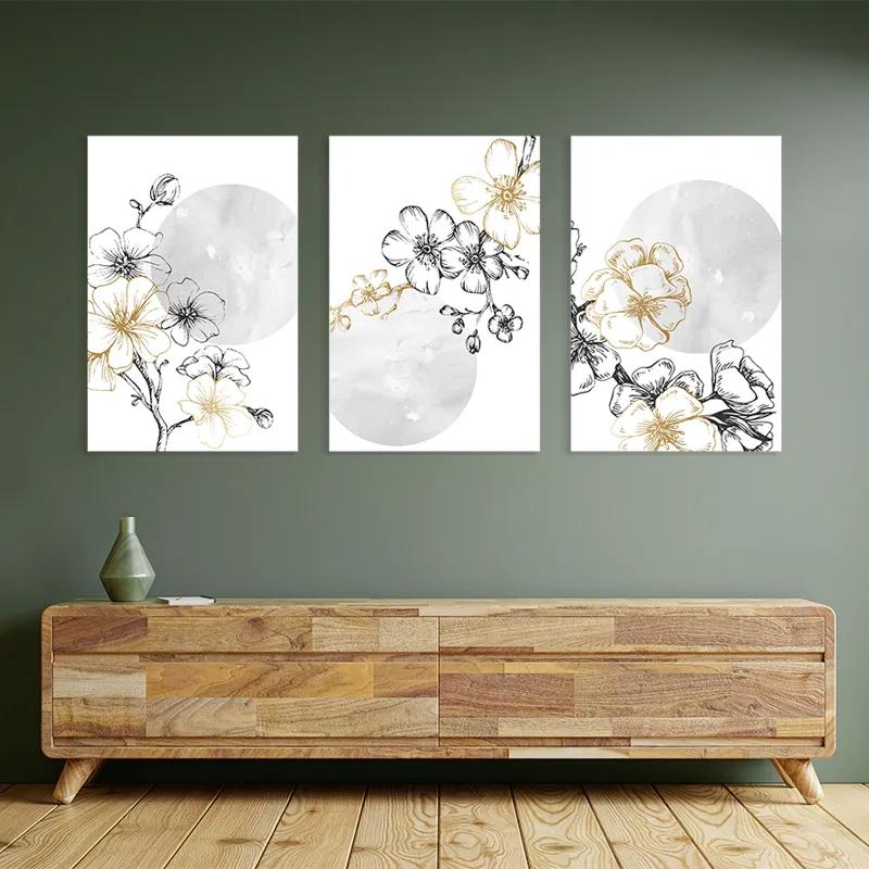 többrészes vászonkép Grey Moon Nature Set mockup 2