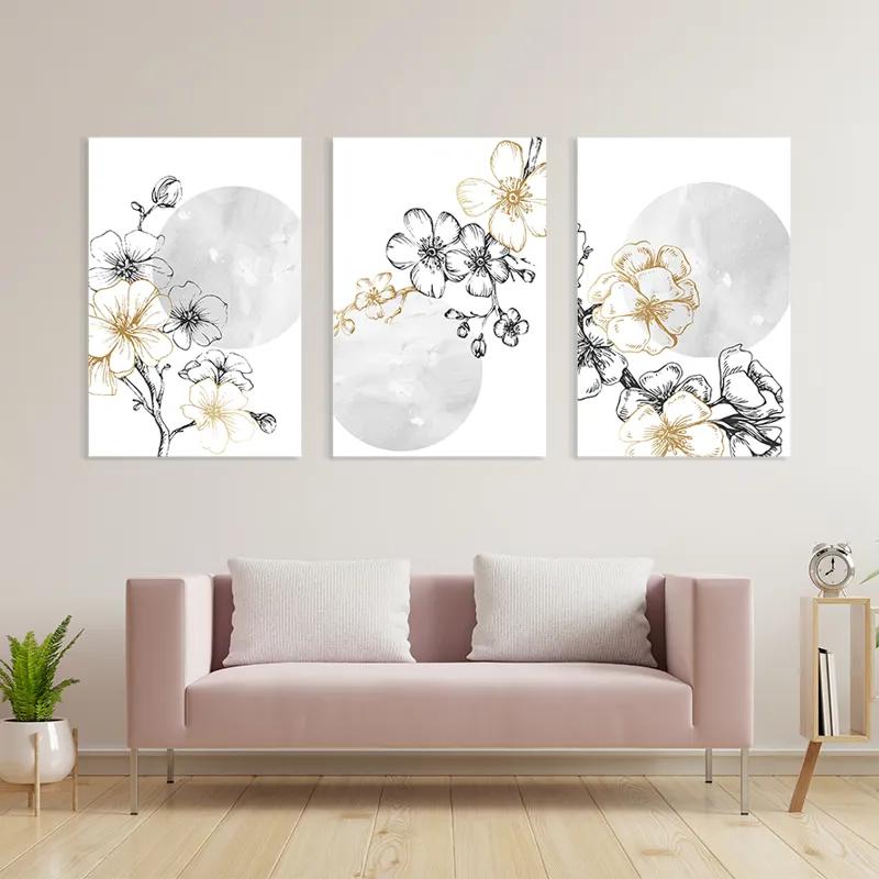 többrészes vászonkép Grey Moon Nature Set mockup 3