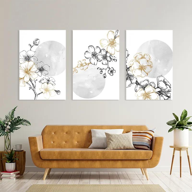 többrészes vászonkép Grey Moon Nature Set mockup 4