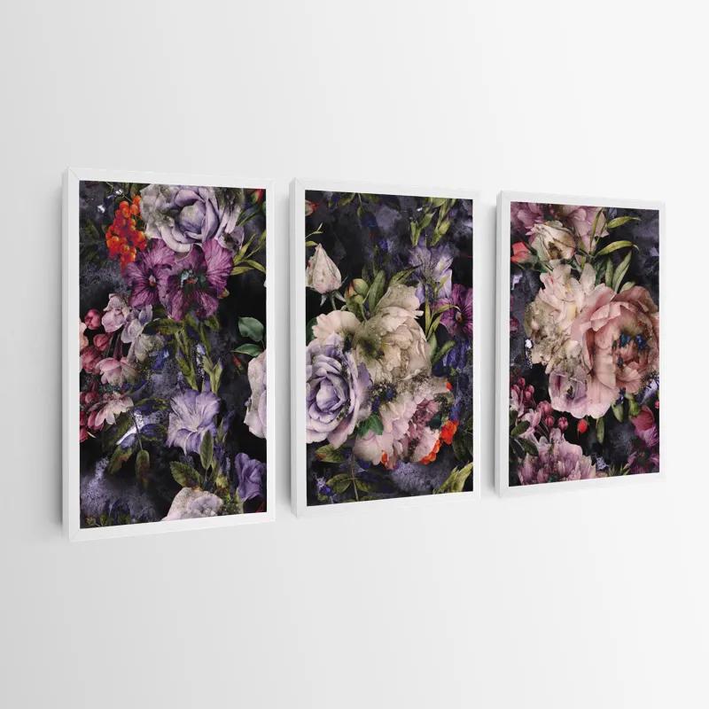 többrészes vászonkép Abstract Purple Flowers mockup 0