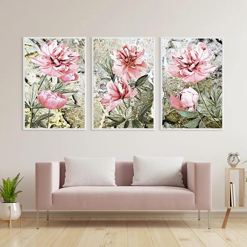 többrészes vászonkép Bujori Roz mockup 3