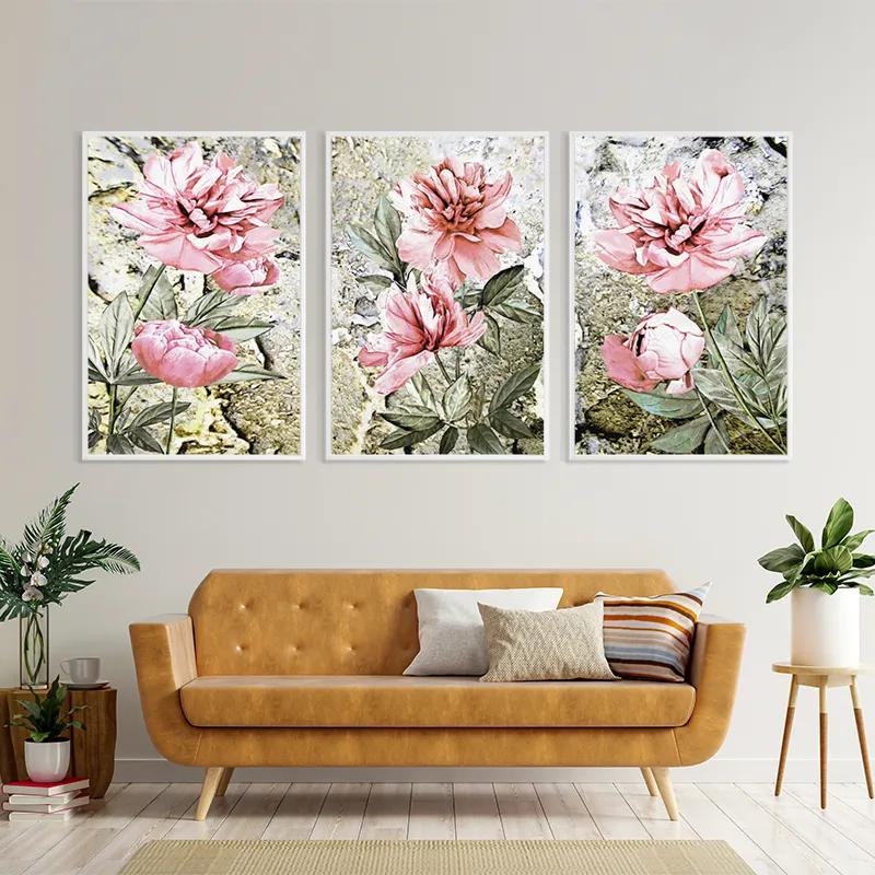 többrészes vászonkép Bujori Roz mockup 4