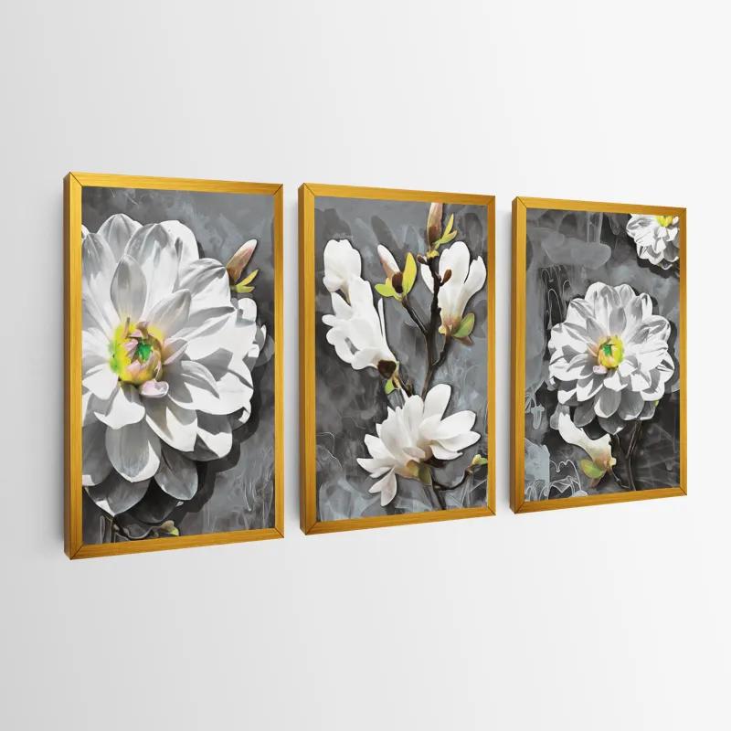 többrészes vászonkép Smoke White Flower mockup 0