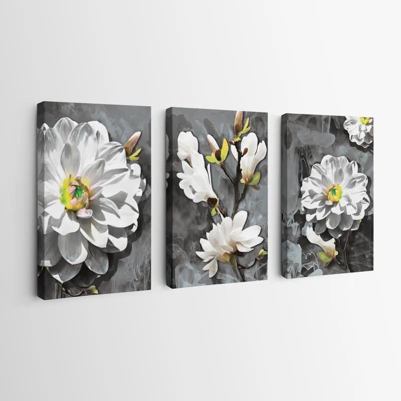 többrészes vászonkép Smoke White Flower mockup 0