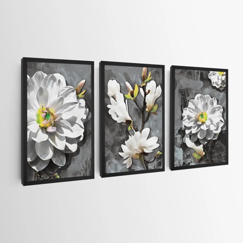 többrészes vászonkép Smoke White Flower mockup 0