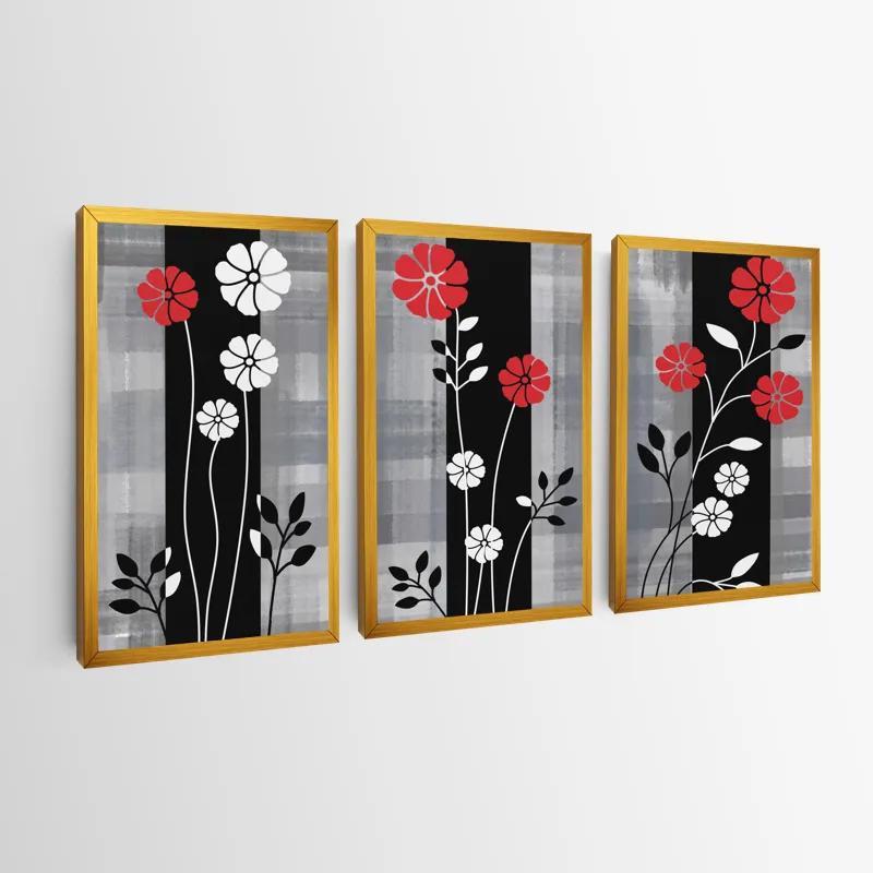 többrészes vászonkép Whitend Red Flowers mockup 0