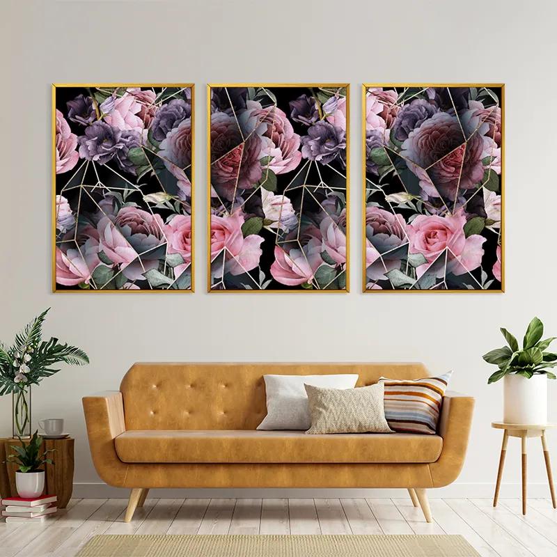 többrészes vászonkép Glass Flower mockup 4