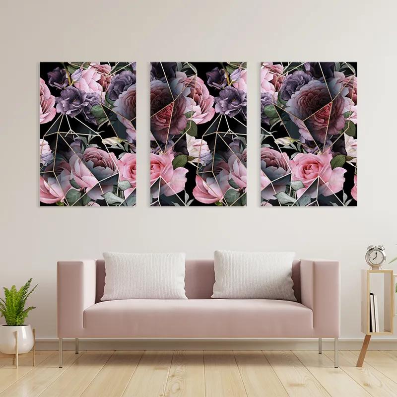 többrészes vászonkép Glass Flower mockup 3