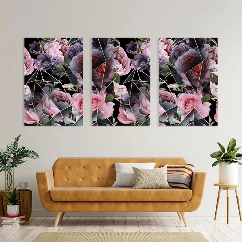 többrészes vászonkép Glass Flower mockup 4