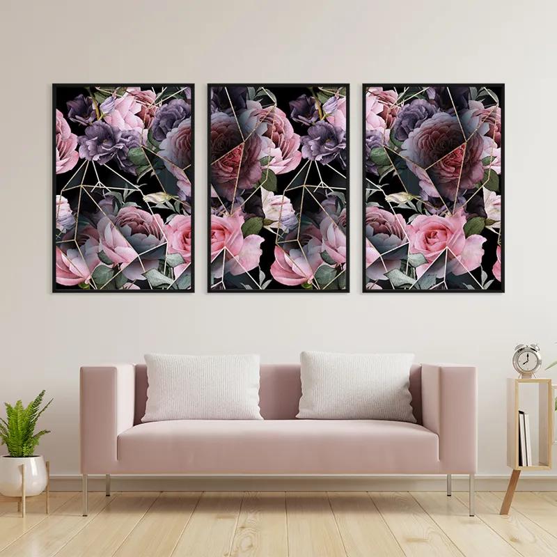 többrészes vászonkép Glass Flower mockup 3