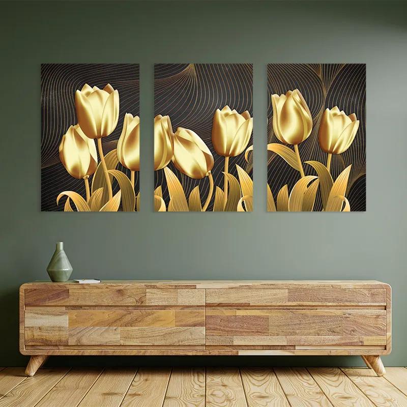 többrészes vászonkép Golden Tulip mockup 2