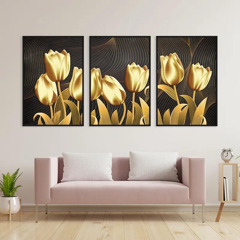 többrészes vászonkép Golden Tulip mockup 3