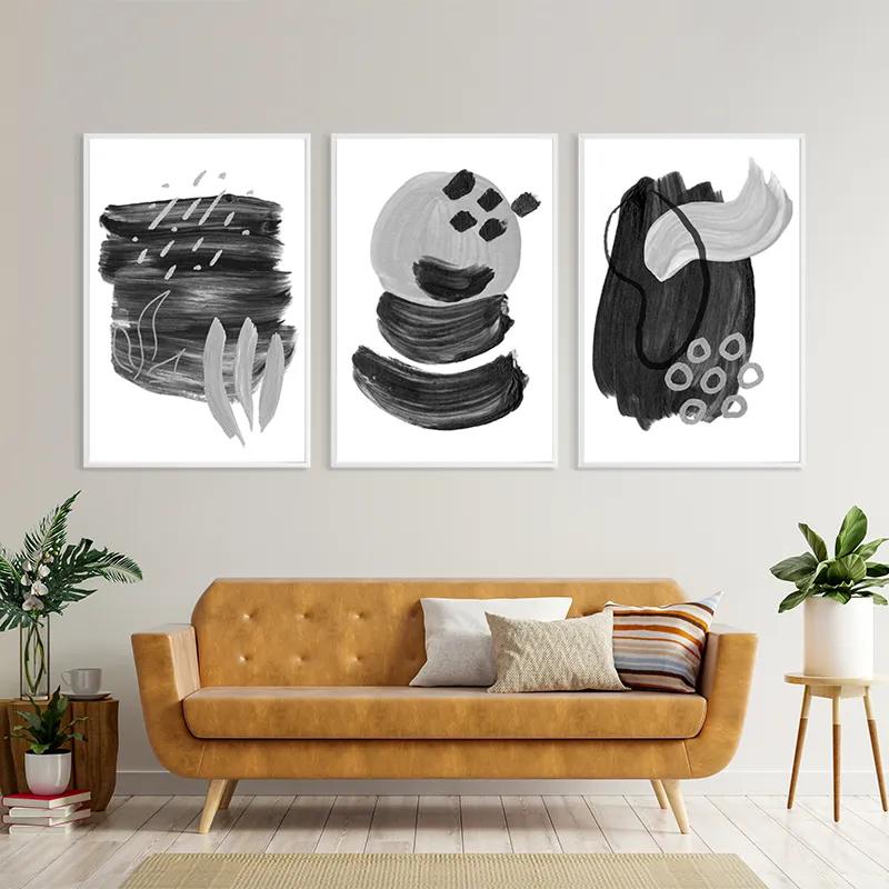 többrészes vászonkép Minimalist Grey mockup 4