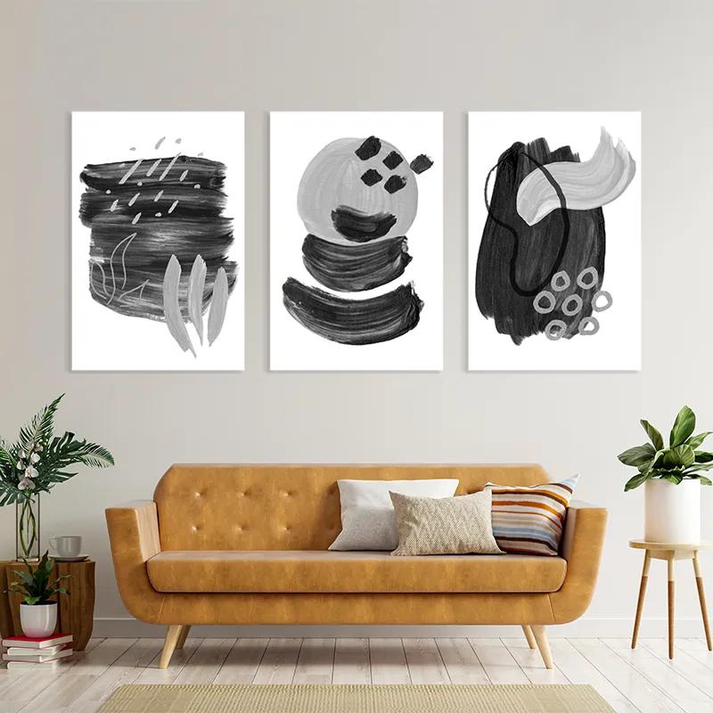 többrészes vászonkép Minimalist Grey mockup 4