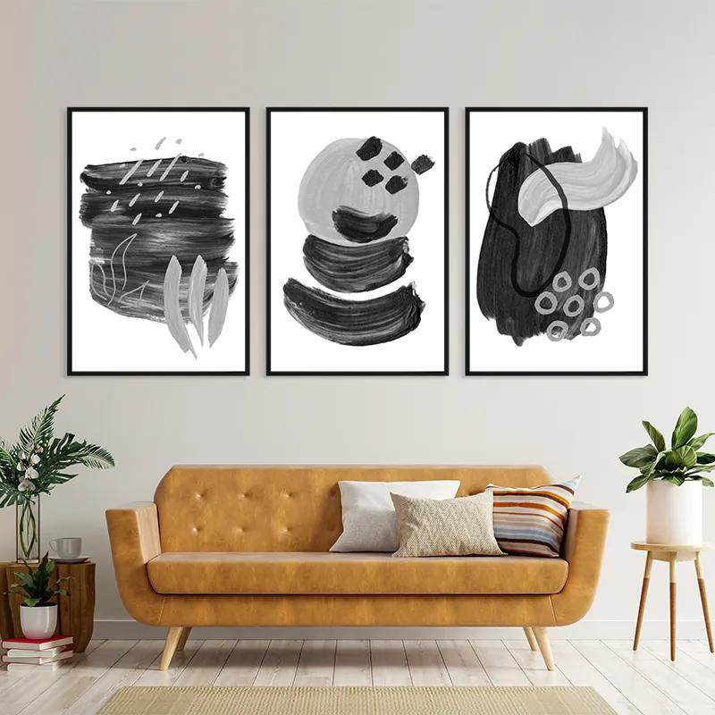 többrészes vászonkép Minimalist Grey mockup 4