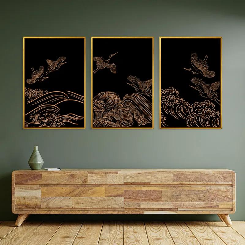 többrészes vászonkép Goldird Set mockup 2