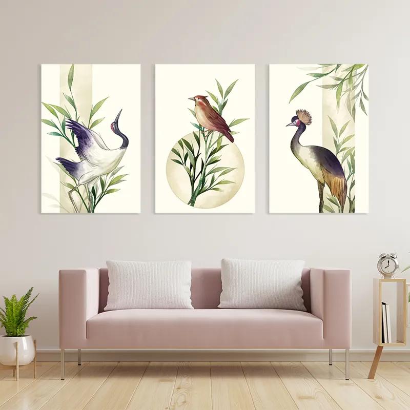 többrészes vászonkép Asiaticirds Set mockup 3