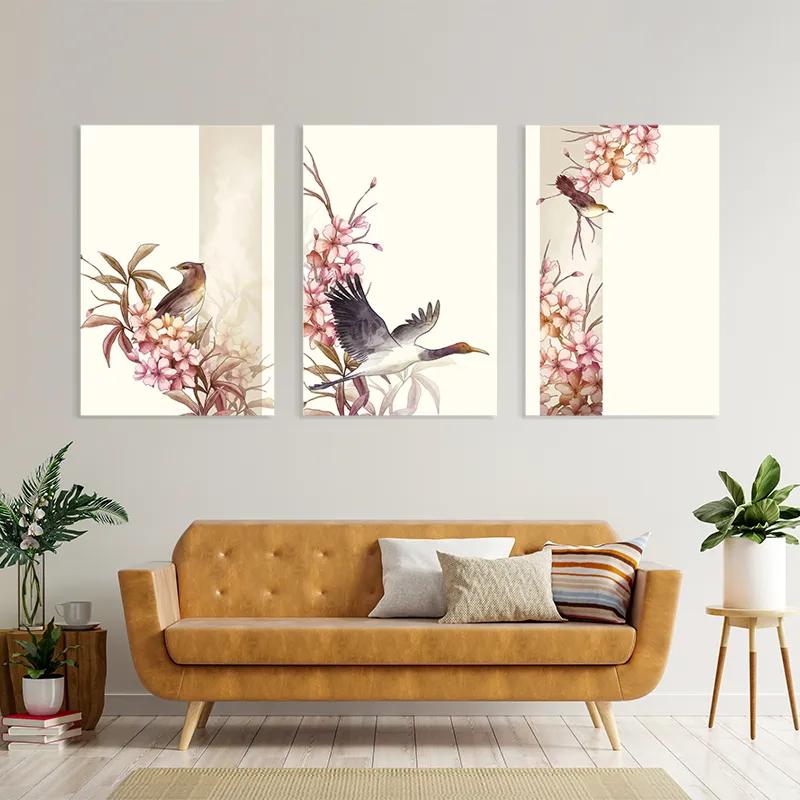 többrészes vászonkép Asiatic Pink Flower mockup 4