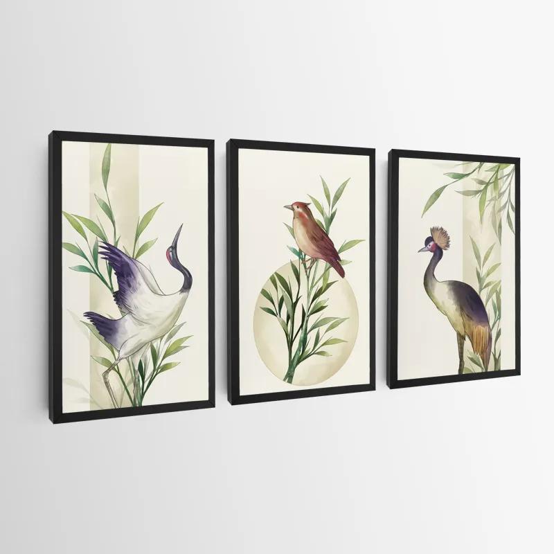 többrészes vászonkép Asiaticirds Set mockup 0