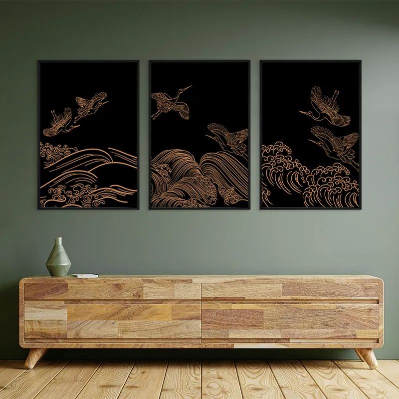 többrészes vászonkép Goldird Set mockup 2