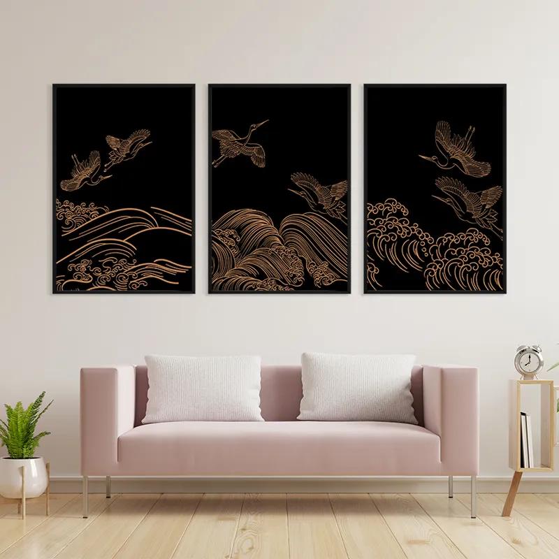 többrészes vászonkép Goldird Set mockup 3