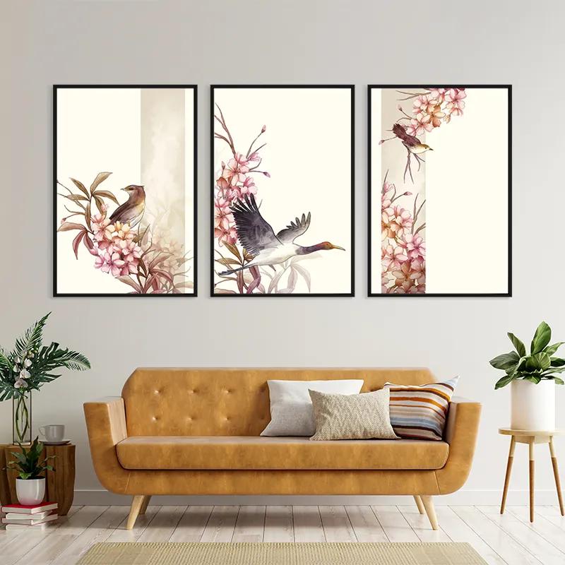 többrészes vászonkép Asiatic Pink Flower mockup 4