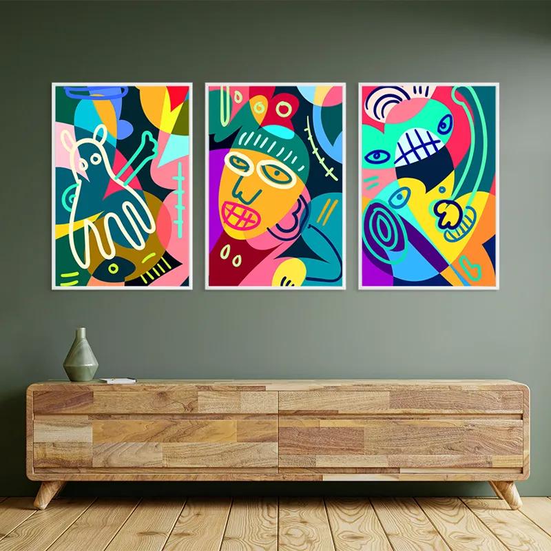 többrészes vászonkép Colorful Face Set mockup 2