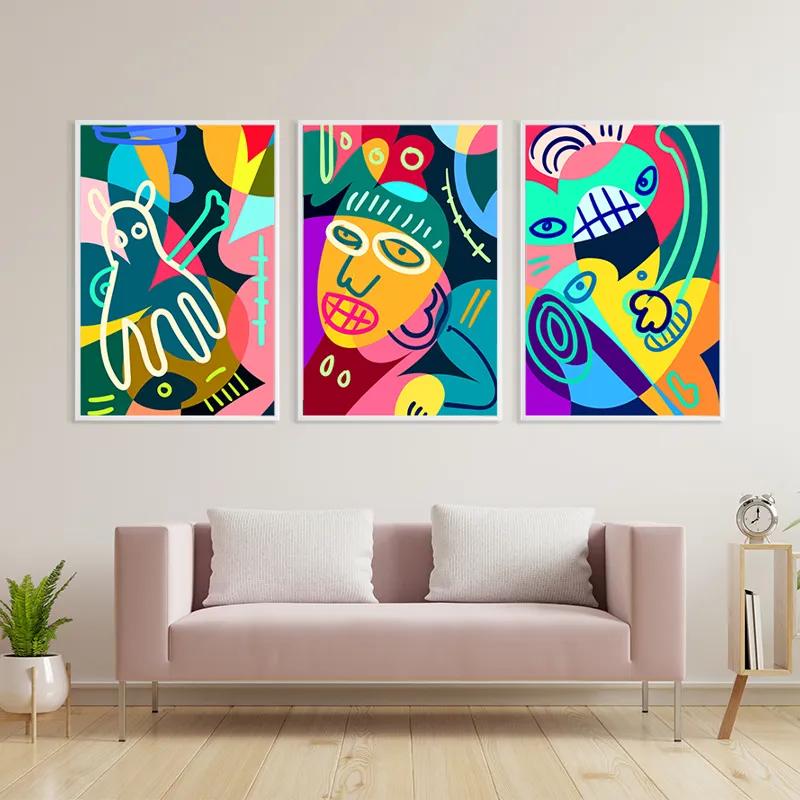 többrészes vászonkép Colorful Face Set mockup 3