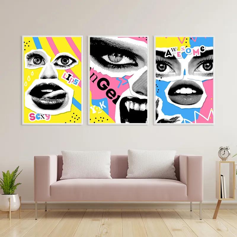 többrészes vászonkép Face Eye Set mockup 3