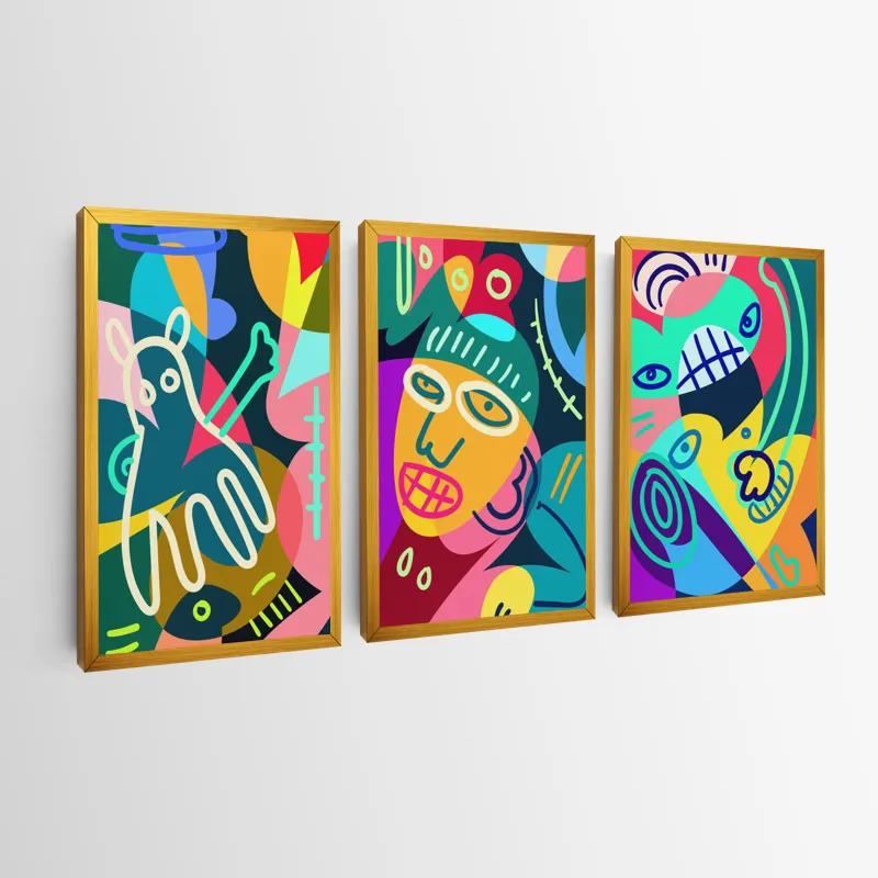 többrészes vászonkép Colorful Face Set mockup 0