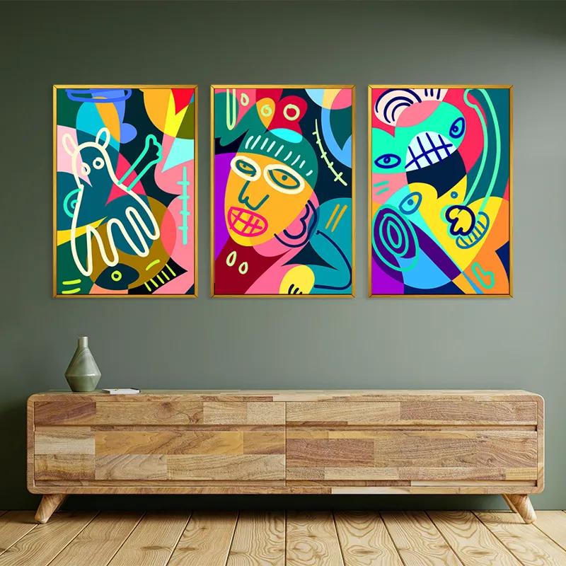 többrészes vászonkép Colorful Face Set mockup 2