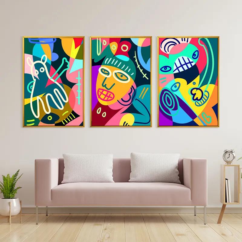 többrészes vászonkép Colorful Face Set mockup 3