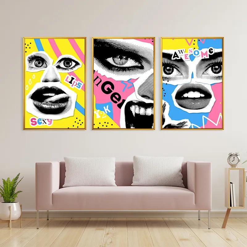 többrészes vászonkép Face Eye Set mockup 3